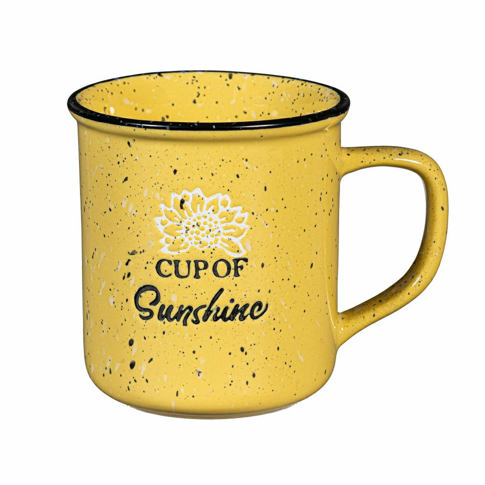 Plow & Hearth Harvest Blossom Cup Of Sunshine Ceramic Cup, 12oz