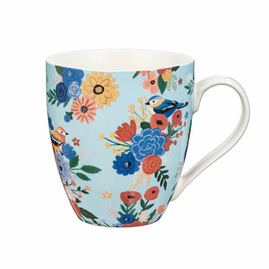 Plow & Hearth Bursting Blossoms Ceramic Cup O' Java, 17oz, Gift Box