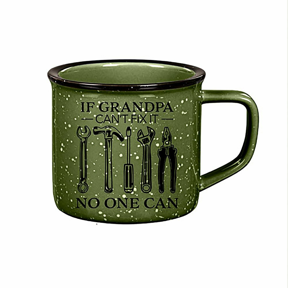 Plow & Hearth Grandpa Green Ceramic Cozy Cup, 15oz, Gift Box