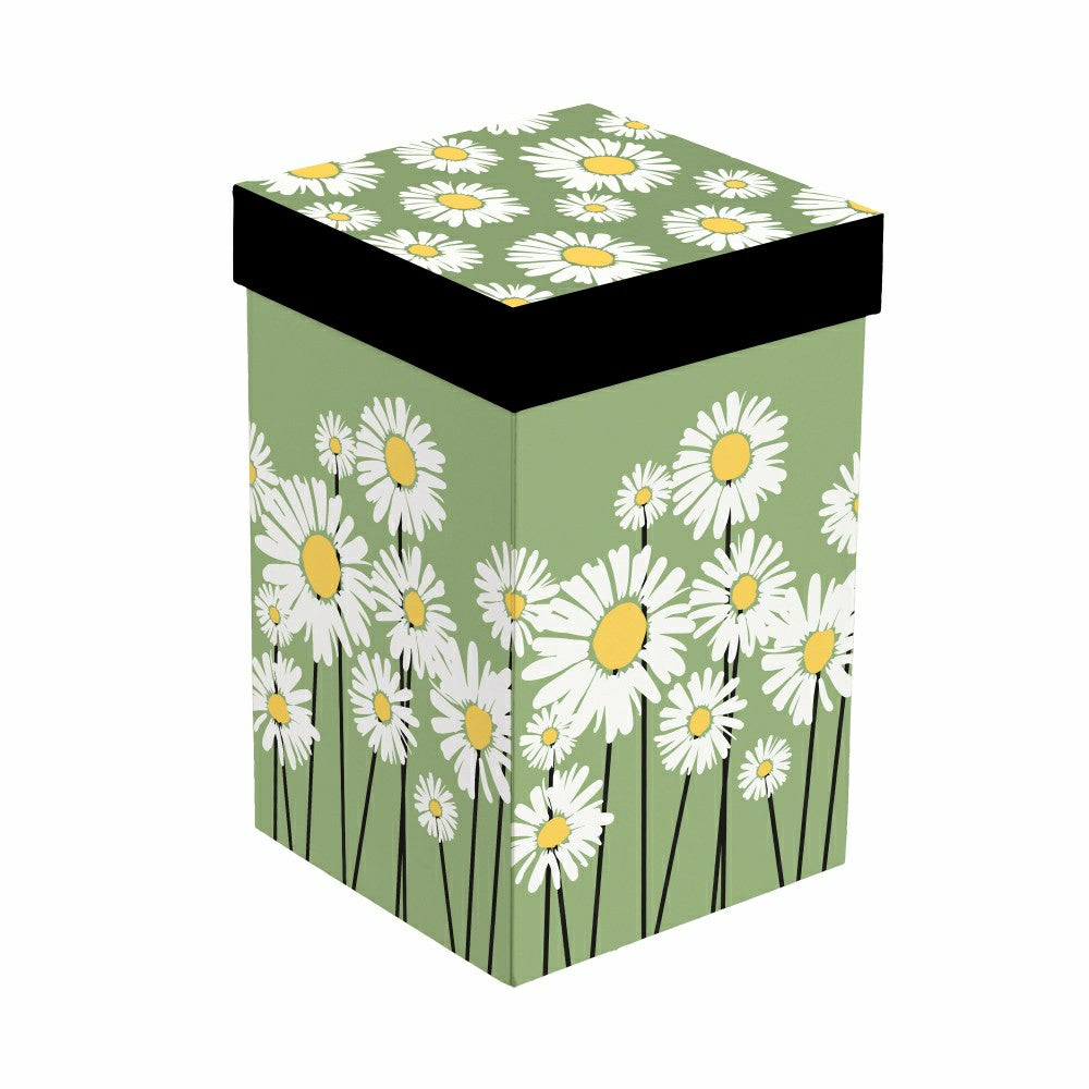 Plow & Hearth Cottage Garden Ceramic Perfect Cup, Daisies, 17oz, Gift Box