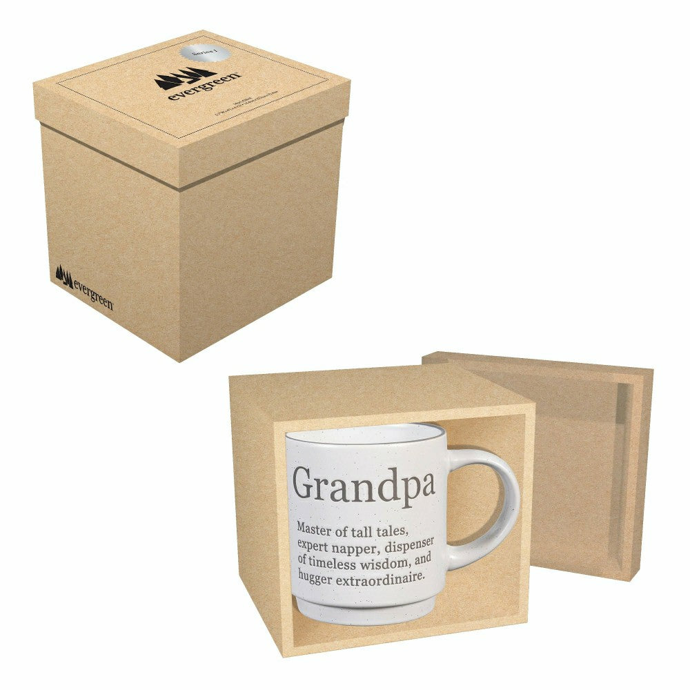 Plow & Hearth Heart of the Home Coffee Cup Funny Title Series Ceramic Cup, Grandpa,