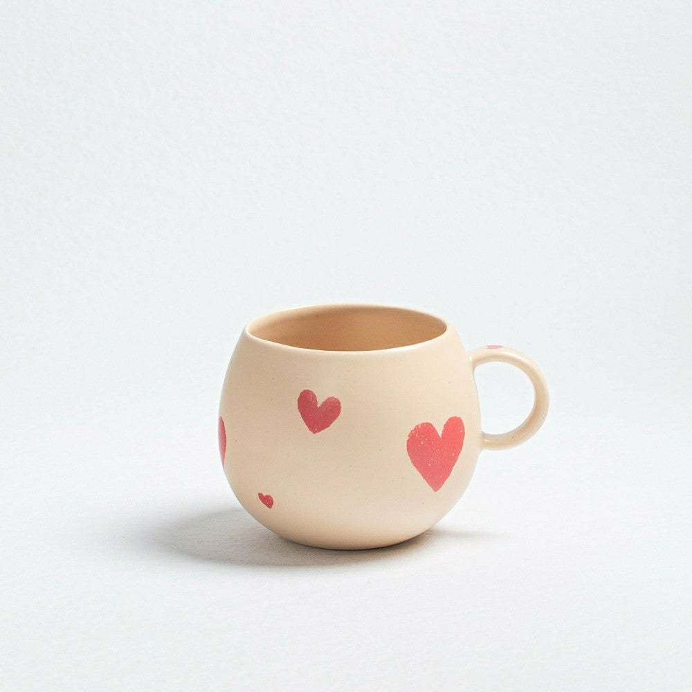 Plow & Hearth Hearts Stoneware ceramic Mug 17oz - Limited Edition