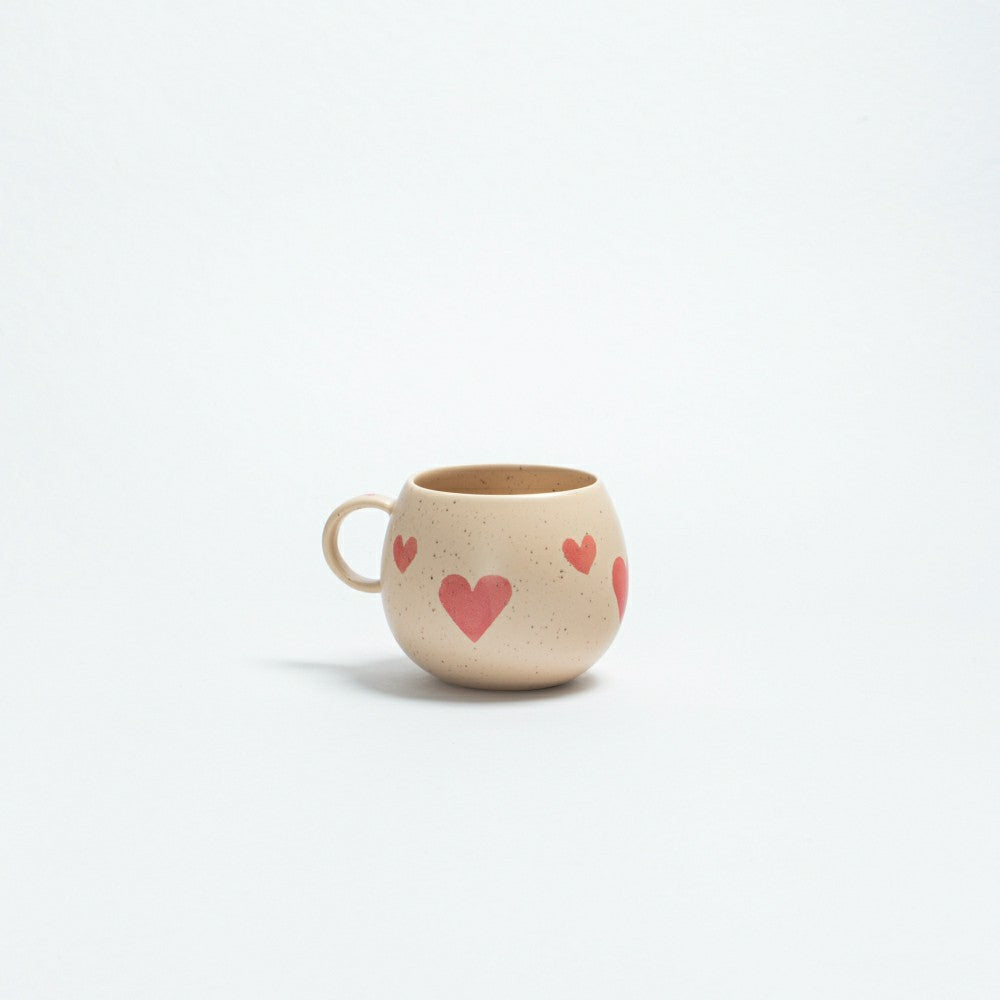 Plow & Hearth Hearts Stoneware ceramic Mug 17oz - Limited Edition