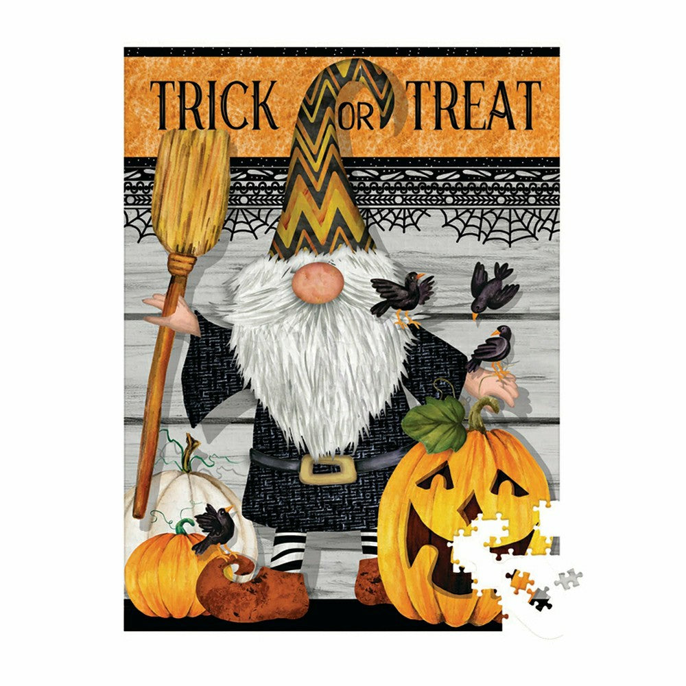 Plow & Hearth Haunted House 17 OZ Ceramic Cup and Puzzle Gift Set, Trick Or Treat Gn