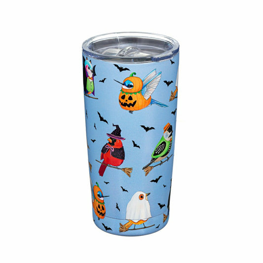 Plow & Hearth Witchy Warblers Double Wall Stainless Steel Tumbler, 20oz, Gift Box