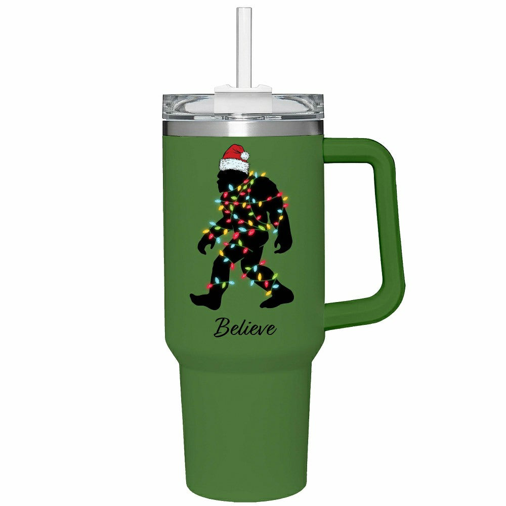 Plow & Hearth Twas The Night Tumbler Stainless-Steel Trenta Cup w/ Straw, Bigfoot, 3
