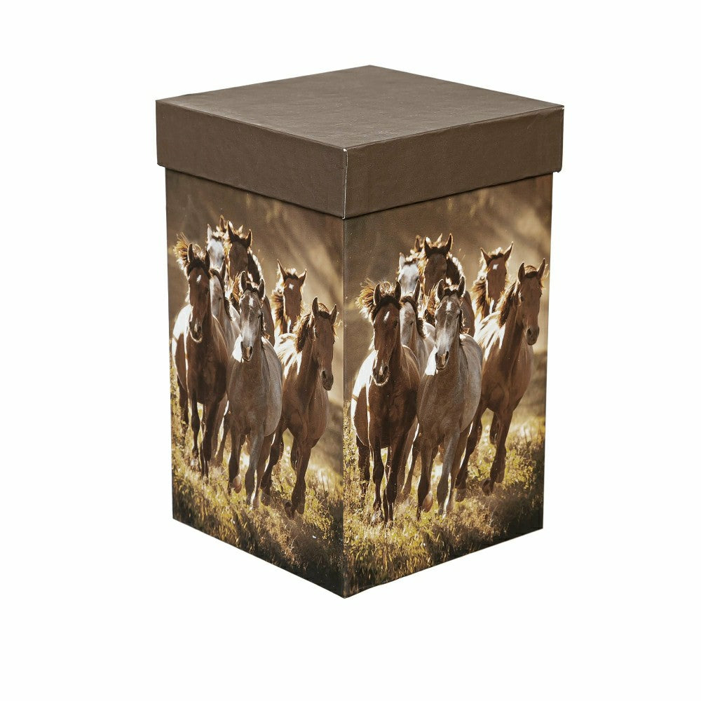 Plow & Hearth Ceramic Perfect Travel Cup, 17oz, w/ Gift Box, Running Horses