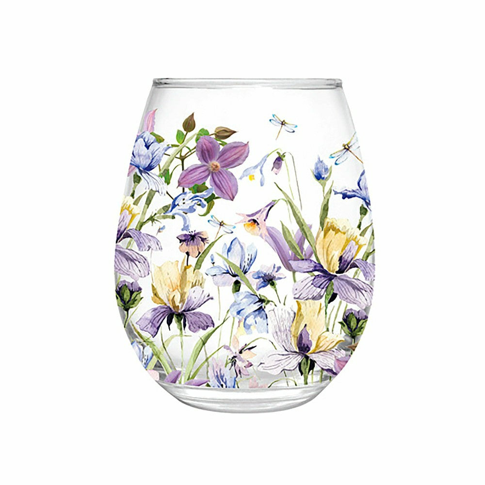Plow & Hearth Golden Lilac Stemless Glass, 17oz, Gift Box
