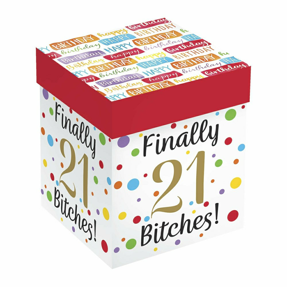 Plow & Hearth Finally 21 Bitches Stemless Glass, 17oz, Gift Box