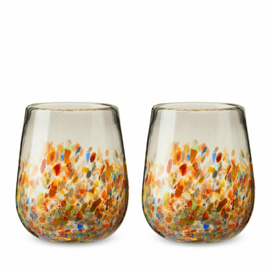 Plow & Hearth Segunda Vida Artistico Stemless Wine Glasses