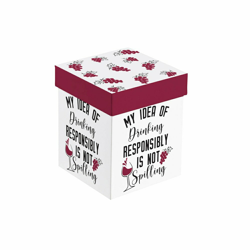 Plow & Hearth Just for Laughs Wine Glass Stemless, "My Idea of Drinking", 17oz, Gift