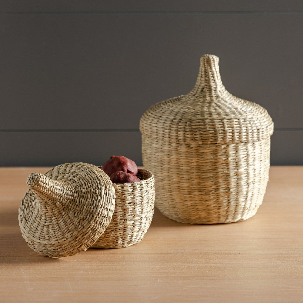 Plow & Hearth Nesting Acorn Baskets, Set of 2