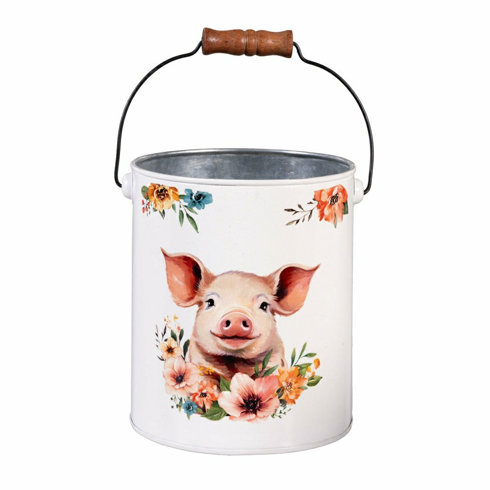 Plow & Hearth Petal & Plow Planter, Metal Bucket Planter, Nested Set of 3