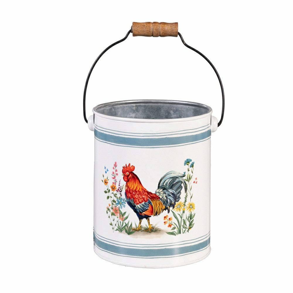 Plow & Hearth Petal & Plow Planter, Metal Bucket Planter, Nested Set of 3