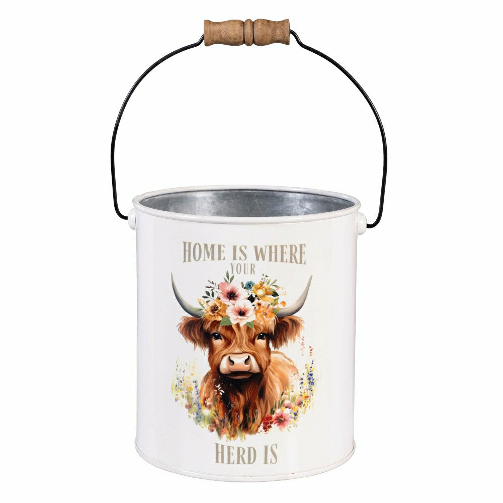 Plow & Hearth Petal & Plow Planter, Metal Bucket Planter, Nested Set of 3