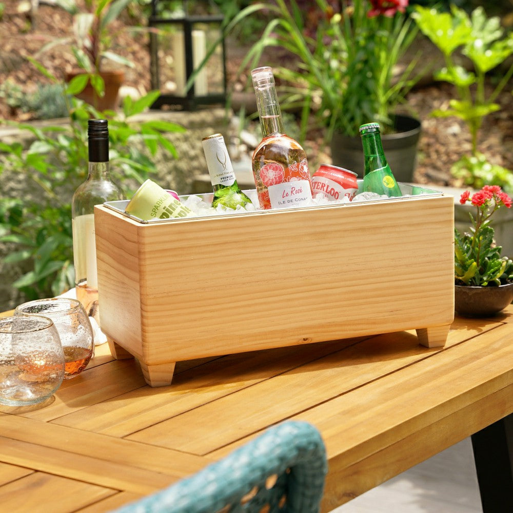 Plow & Hearth Wooden Beverage Tub
