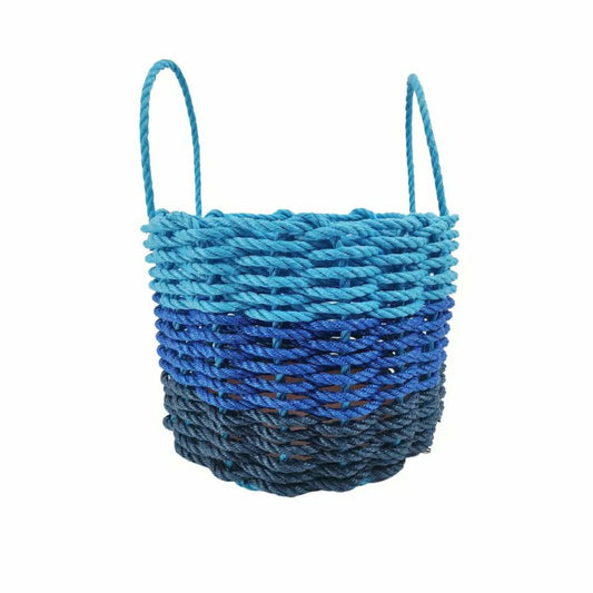 Plow & Hearth Authentic Maine Lobster Rope Storage Navy Blue, Blue and Light Blue