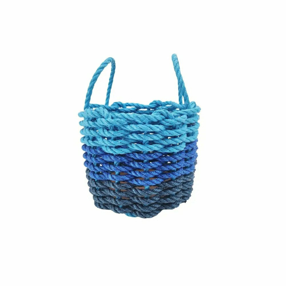 Plow & Hearth Authentic Maine Lobster Rope Storage Navy Blue, Blue and Light Blue