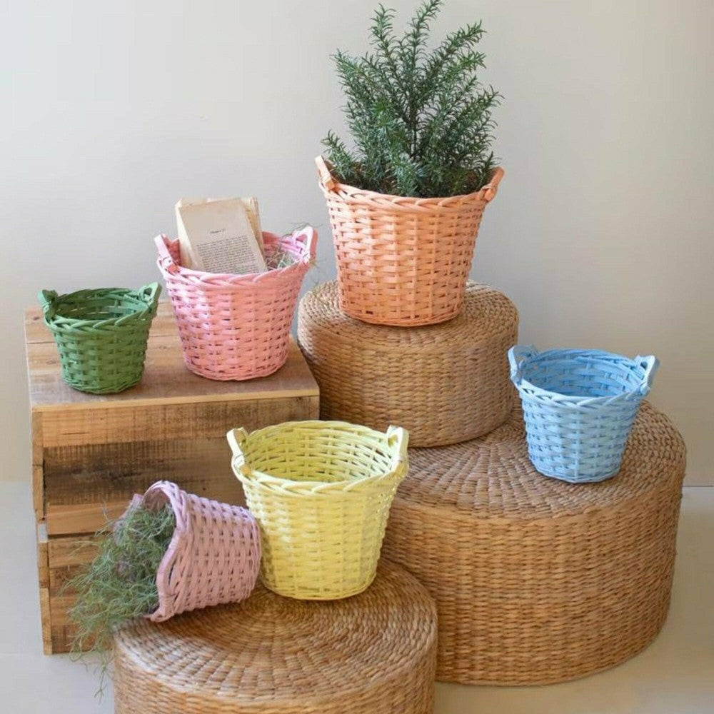 Plow & Hearth Willow Easter Basket Planter, Set of 6