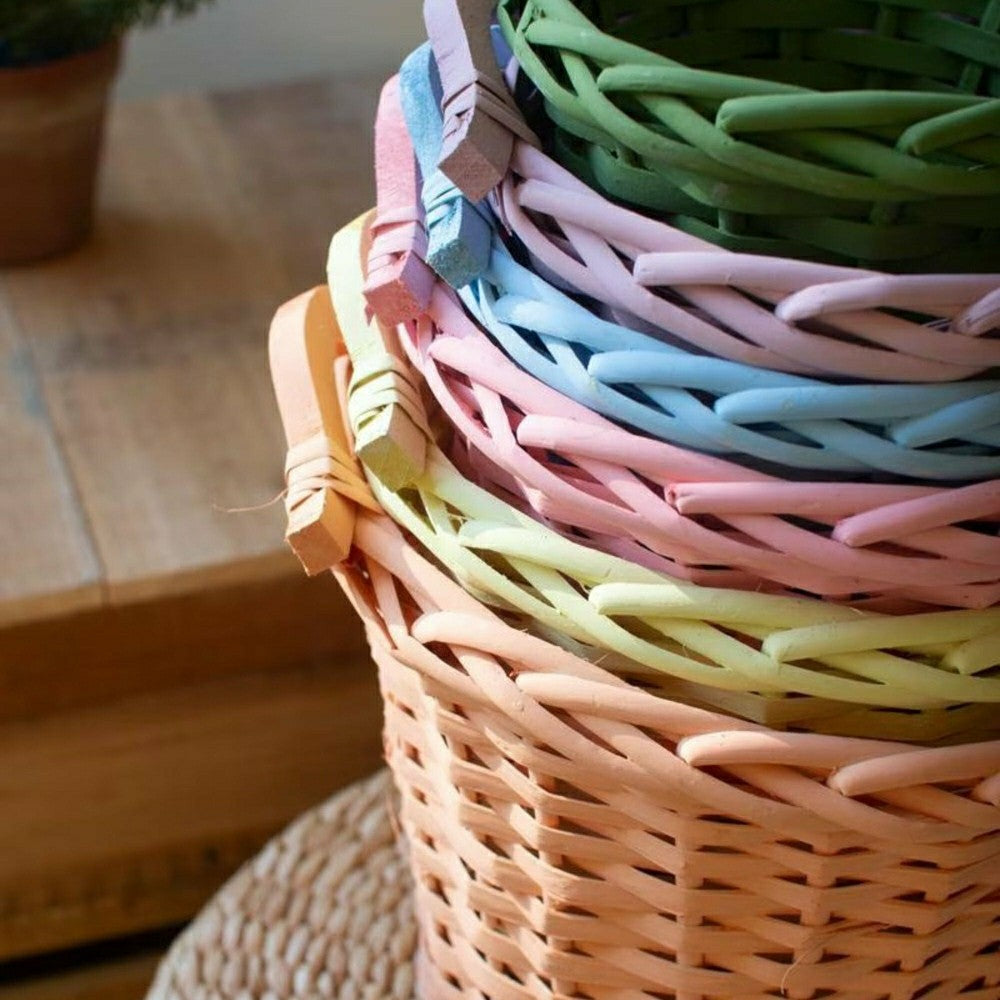Plow & Hearth Willow Easter Basket Planter, Set of 6
