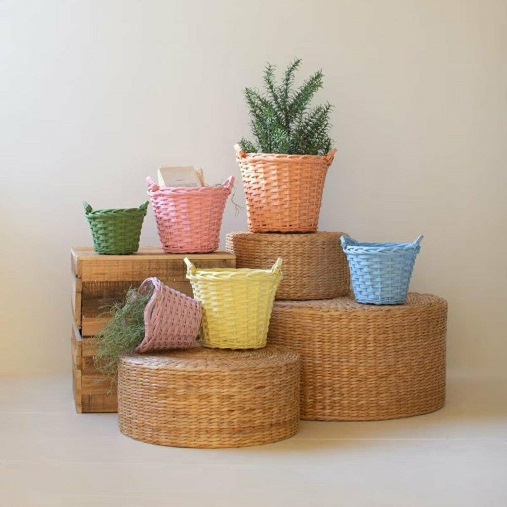 Plow & Hearth Willow Easter Basket Planter, Set of 6