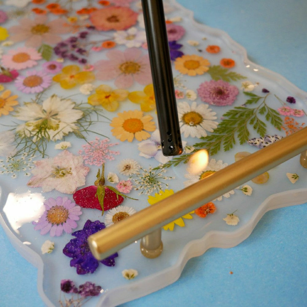Plow & Hearth Floral Resin Serving Tray Kit