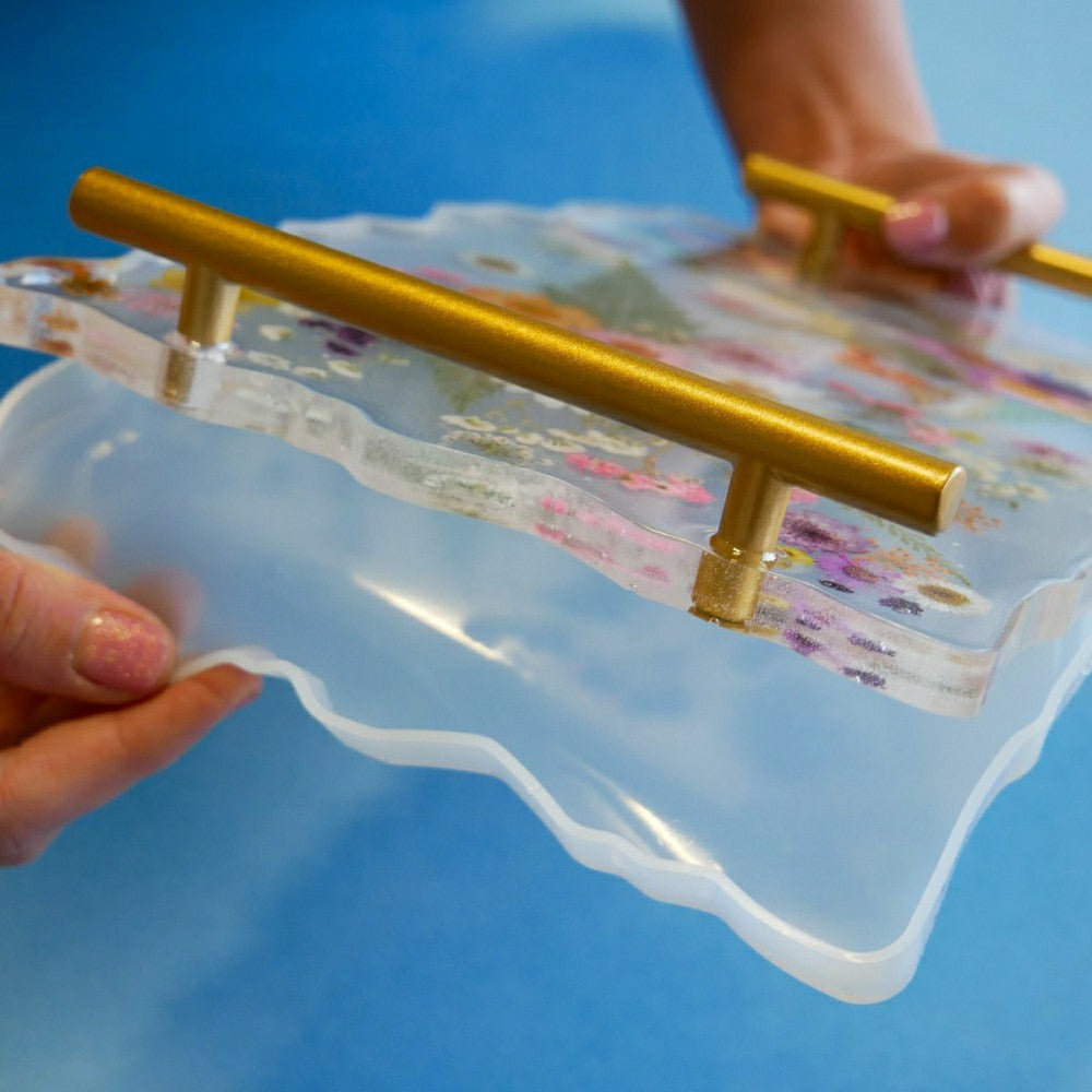 Plow & Hearth Floral Resin Serving Tray Kit