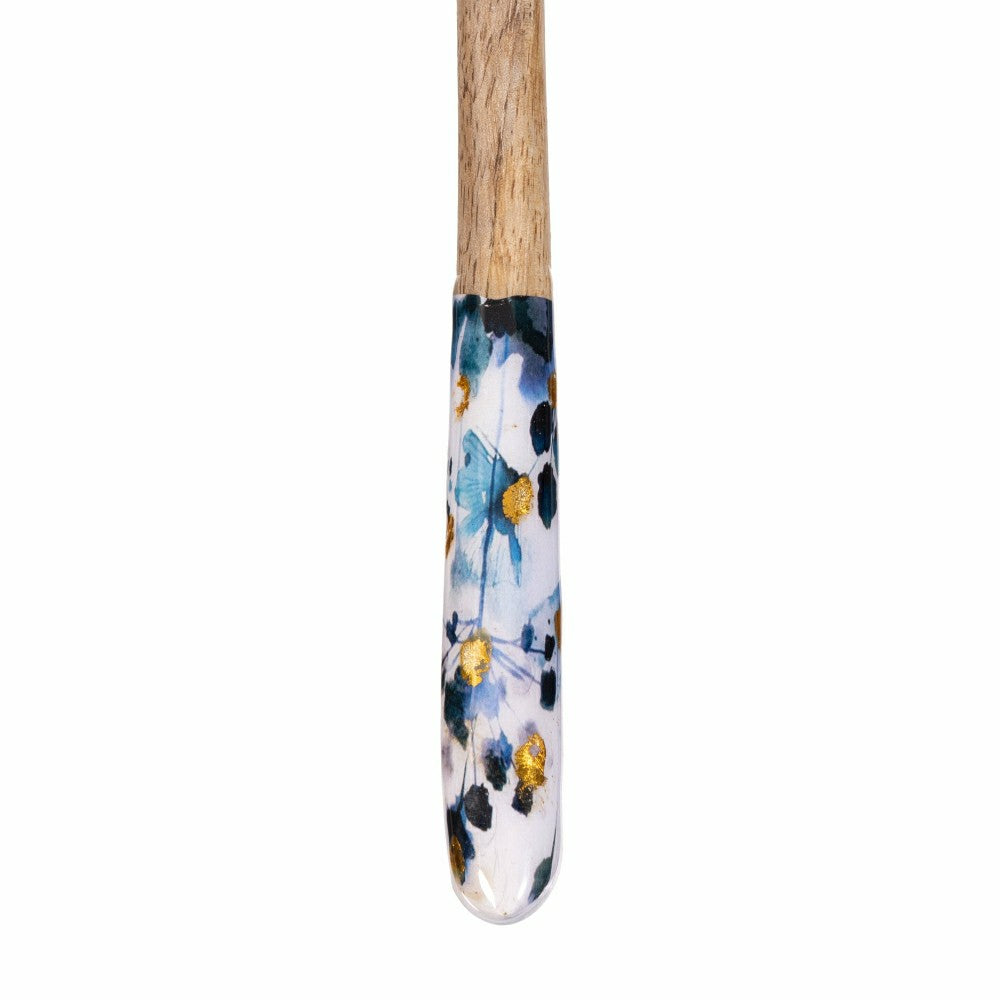 Plow & Hearth VivaStyle Gilded Meadow Wood Salad Server, 11" Set of 2