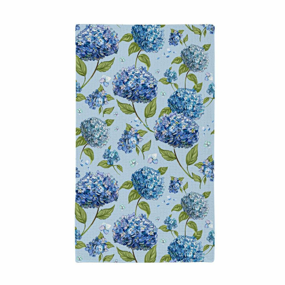 Plow & Hearth VivaStyle Kitchen Gift Set Quick Waffle Weave Double-Sided, Hydrangea Haven, Set of 3