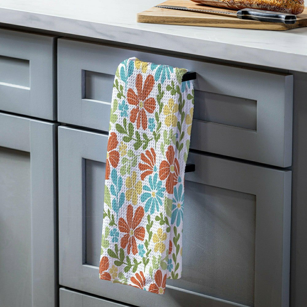 Plow & Hearth Floral Mod Quick Dry Kitchen Towel, 18" x 30"