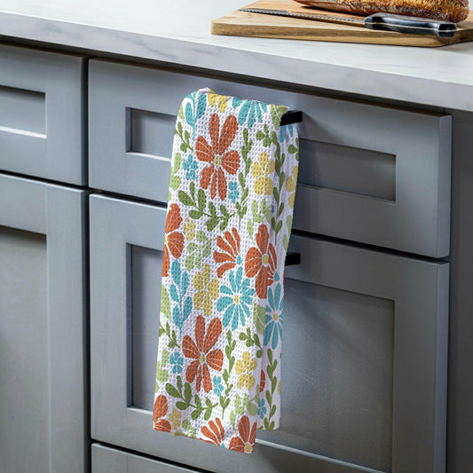 Plow & Hearth Floral Mod Quick Dry Kitchen Towel, 18" x 30"