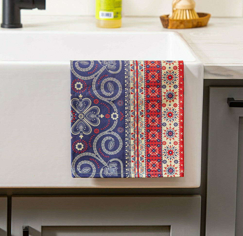 Plow & Hearth Boho Americana Flag Tea Towel