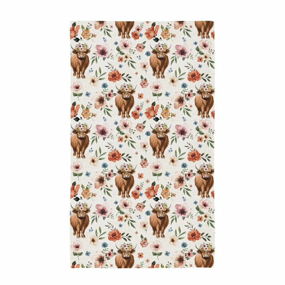 Plow & Hearth Hillside Pasture Kitchen Towel Quick Dry Waffle Weave Double-Sided, Fa