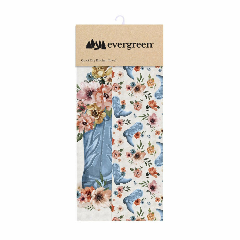 Plow & Hearth Hillside Pasture Kitchen Towel Quick Dry Waffle Weave Double-Sided, Co
