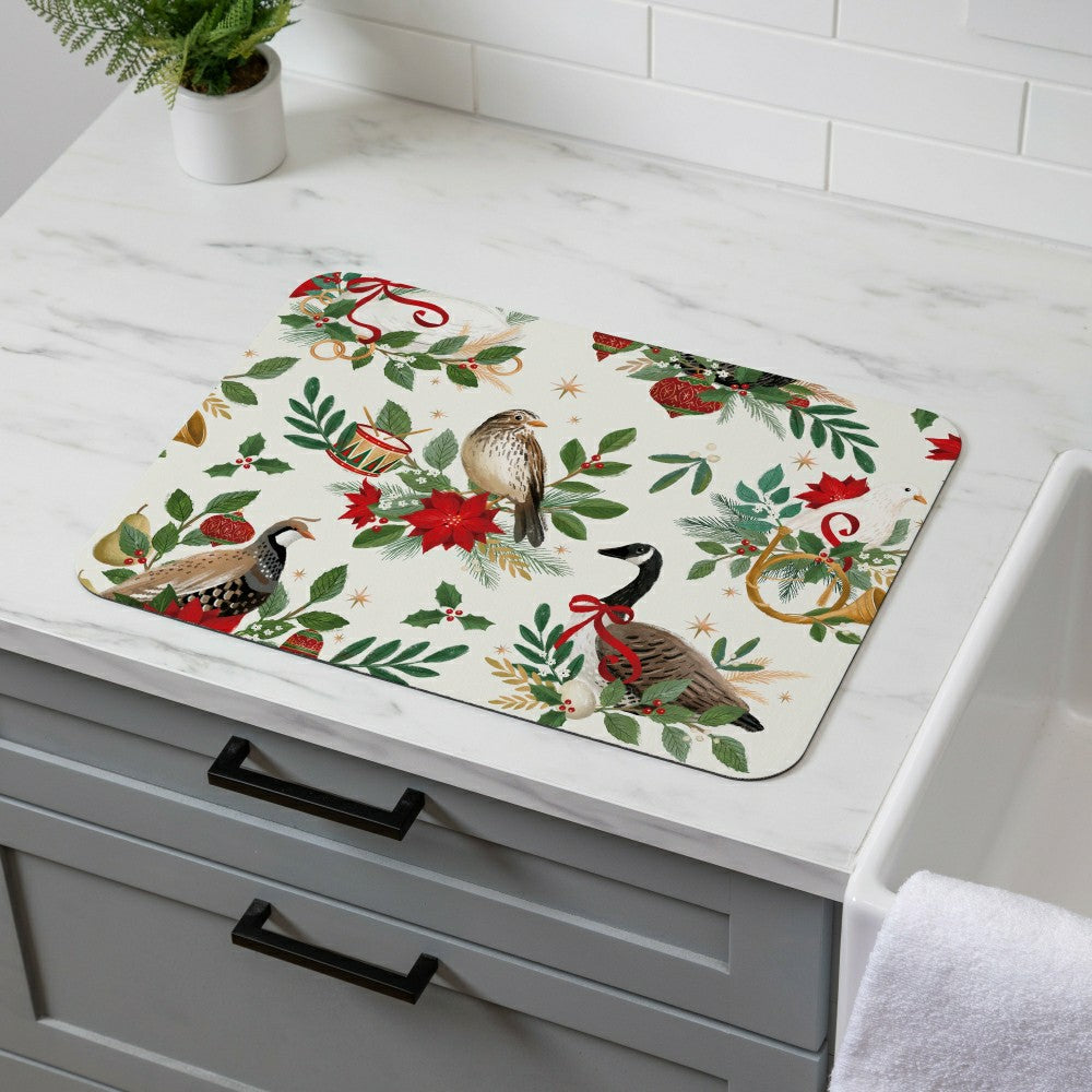 Plow & Hearth Drying Mat,Partridge,Bird,Goose, 20"x15"