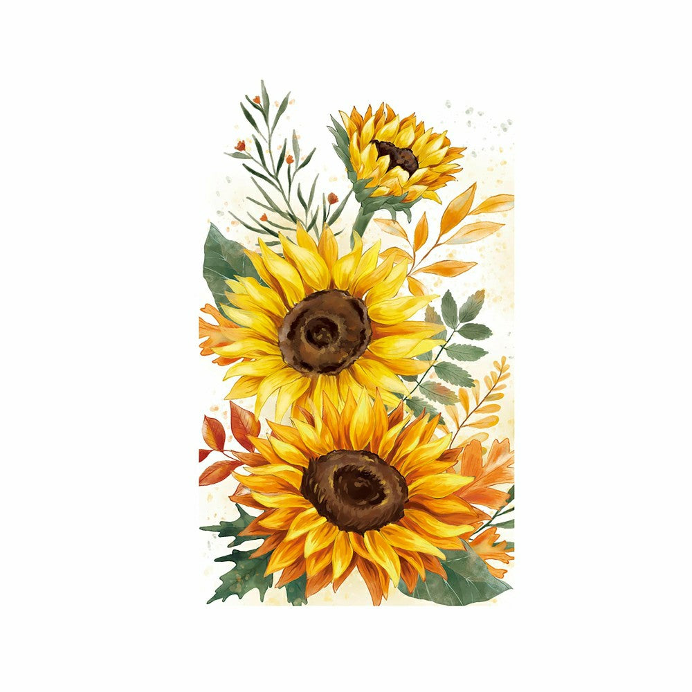 Plow & Hearth Harvest Blossom Sunflower Quick Dry Kitchen Towel, 18" x 30"