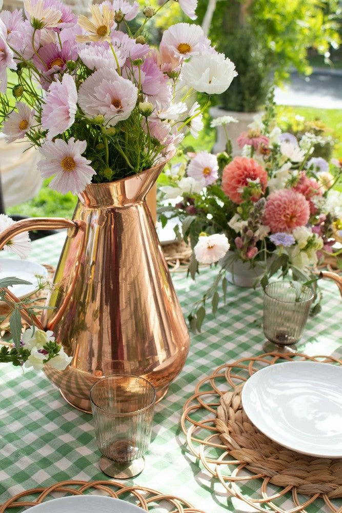 Plow & Hearth Moss Ruffled Gingham Tablecloth