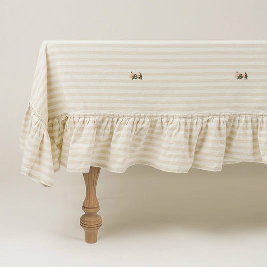 Plow & Hearth Frances Ruffled Tablecloth