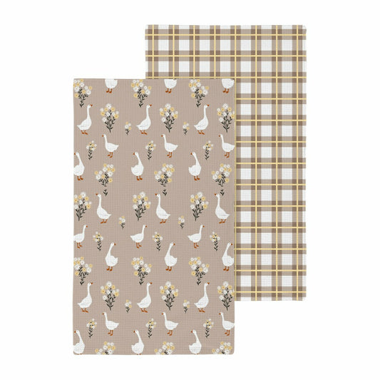 Plow & Hearth Hillside Pasture Kitchen Towel Quick Dry Waffle Weave Double-Sided, Fl