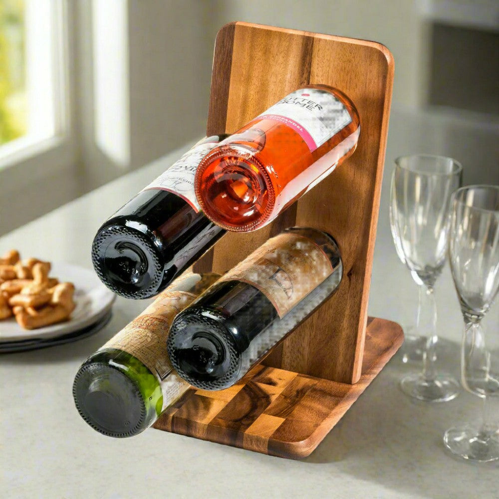 Plow & Hearth Floating Wine Bottle Holder, 4 Bottle