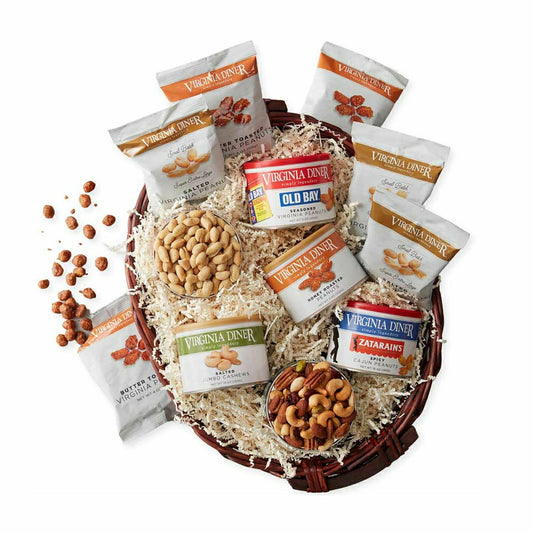 Plow & Hearth Extra Large Peanuts and Cashews Gift Basket Sampler
