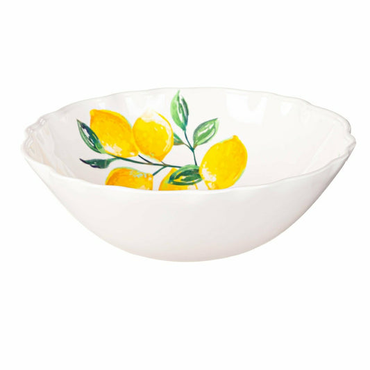 Plow & Hearth Blue Coastal Bowl Melamine Serving Bowl, 14"