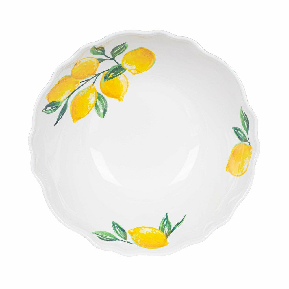Plow & Hearth Blue Coastal Bowl Melamine Serving Bowl, 14"