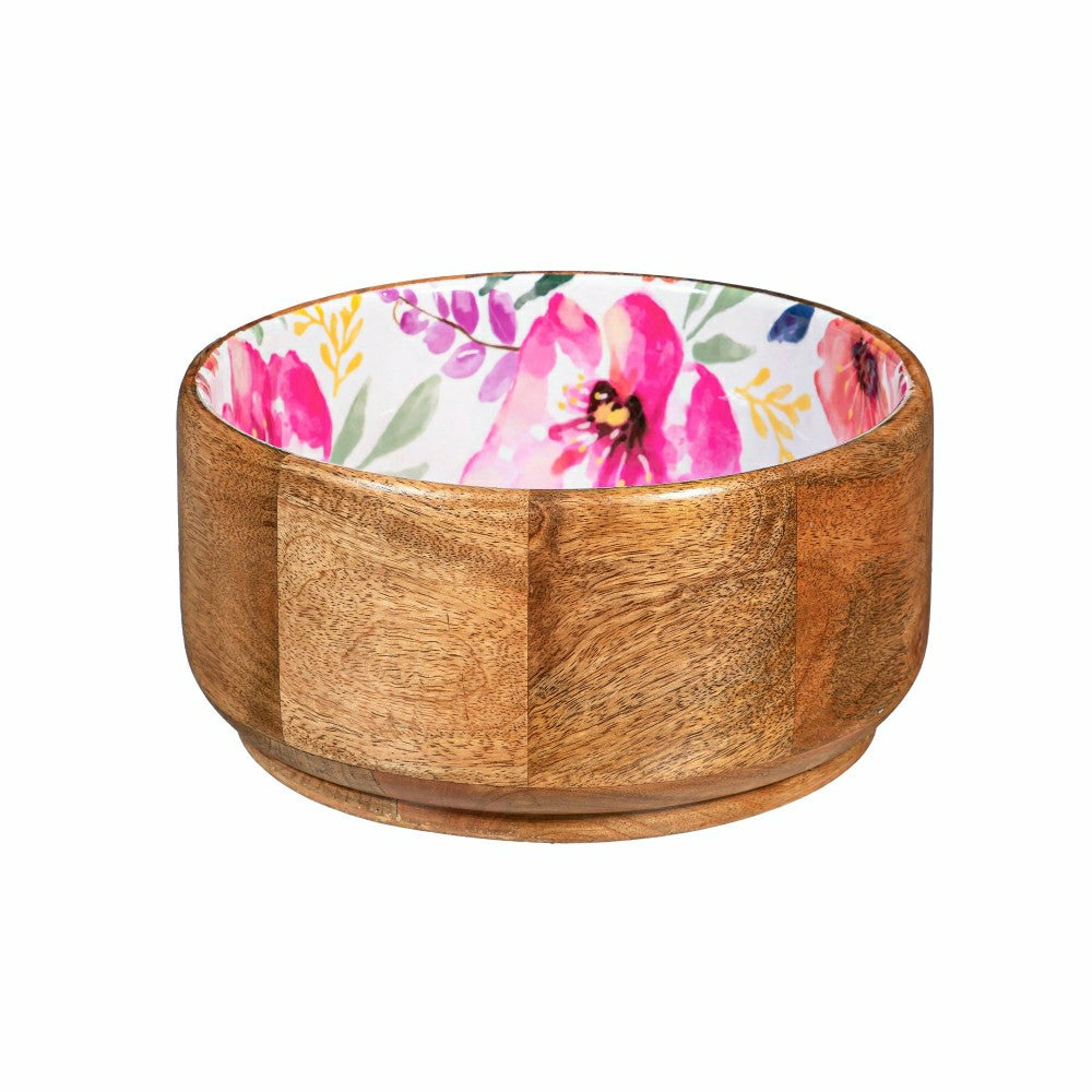 Plow & Hearth Pastels of Nature Wood Bowl, 9.75"L