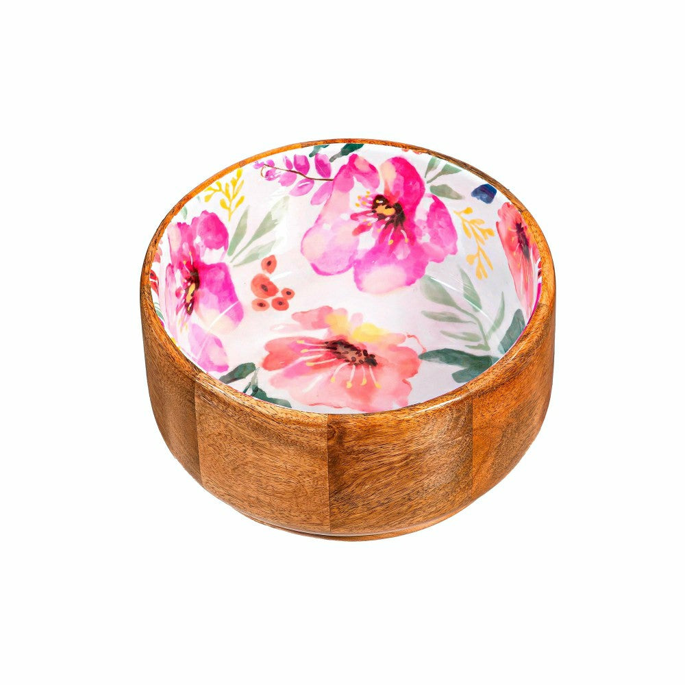 Plow & Hearth Pastels of Nature Wood Bowl, 9.75"L