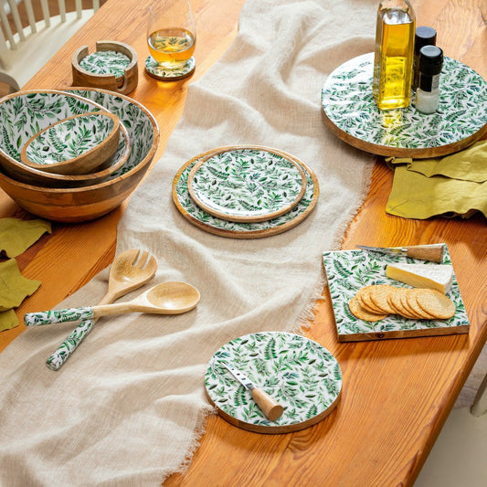 Plow & Hearth Olive Oasis Wood Bowl Set