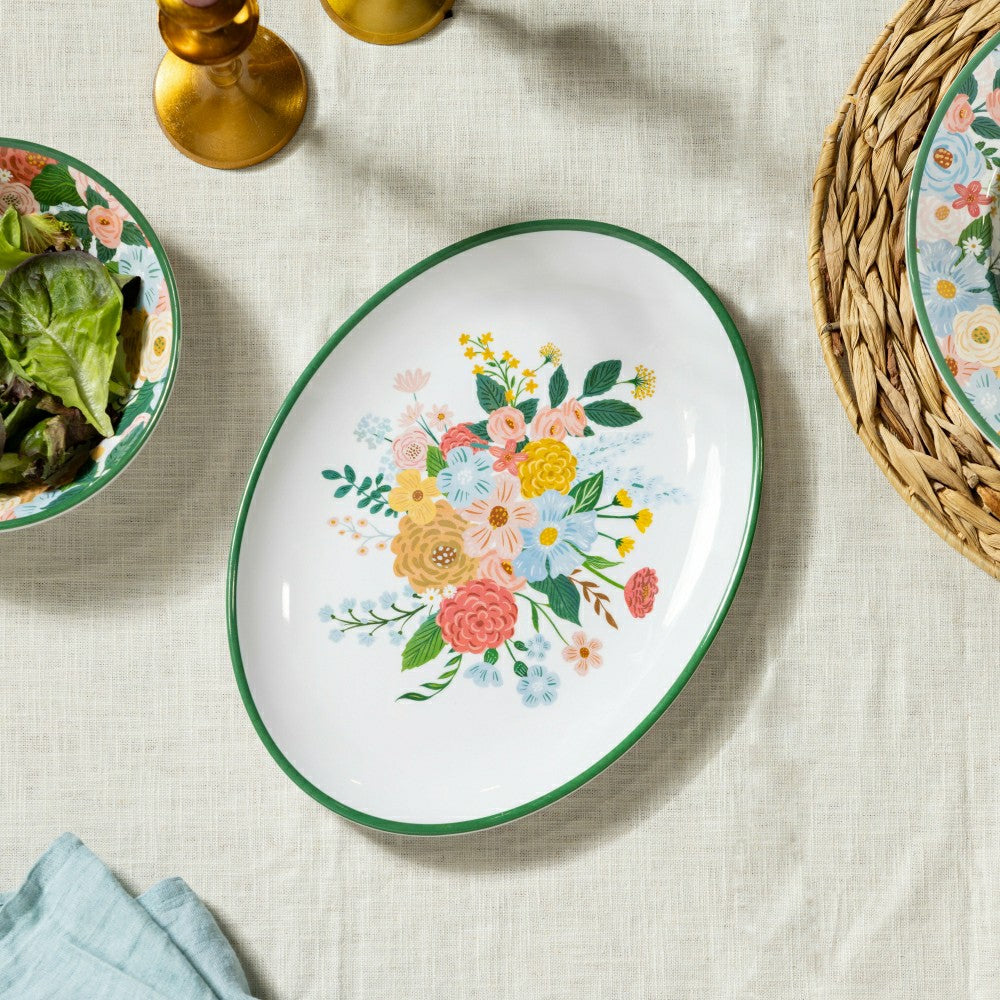 Plow & Hearth What She Shed Platter Melamine Floral, 12.25"L