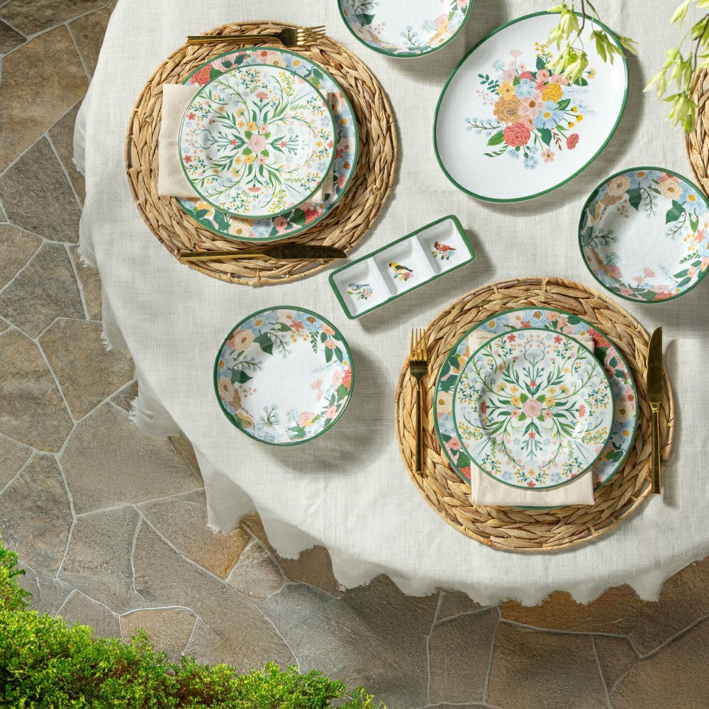 Plow & Hearth What She Shed Platter Melamine Floral, 12.25"L