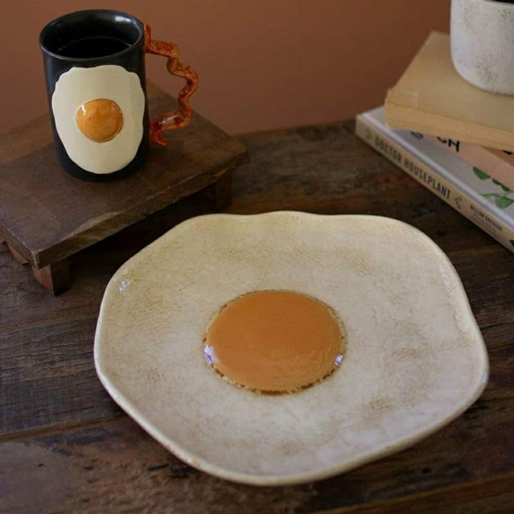 Plow & Hearth Ceramic Fried Egg Platter