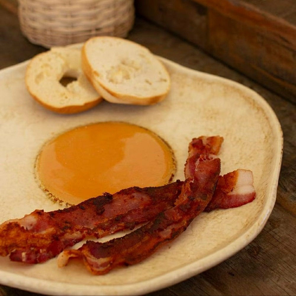 Plow & Hearth Ceramic Fried Egg Platter